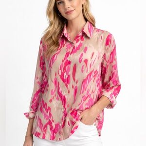 Vilagallo Rosa Fresa Ikat Print Blouse | EU 42 (US 10–12)